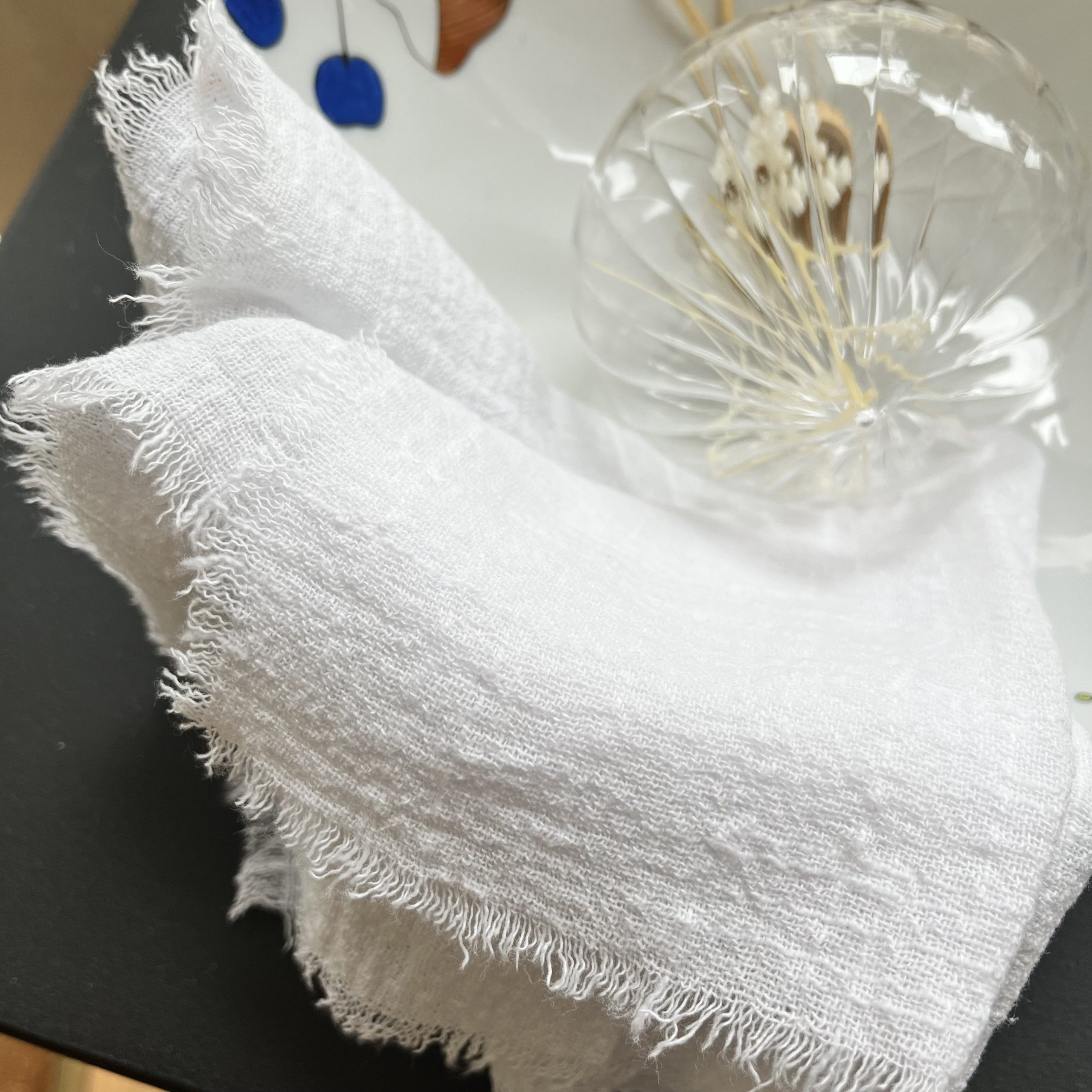 12 Pcs Serviettes En Gaze De Coton 50cm - Vintage Boho Froissées Vert Sauge Pour Cuisine, Mariage Et Dîner